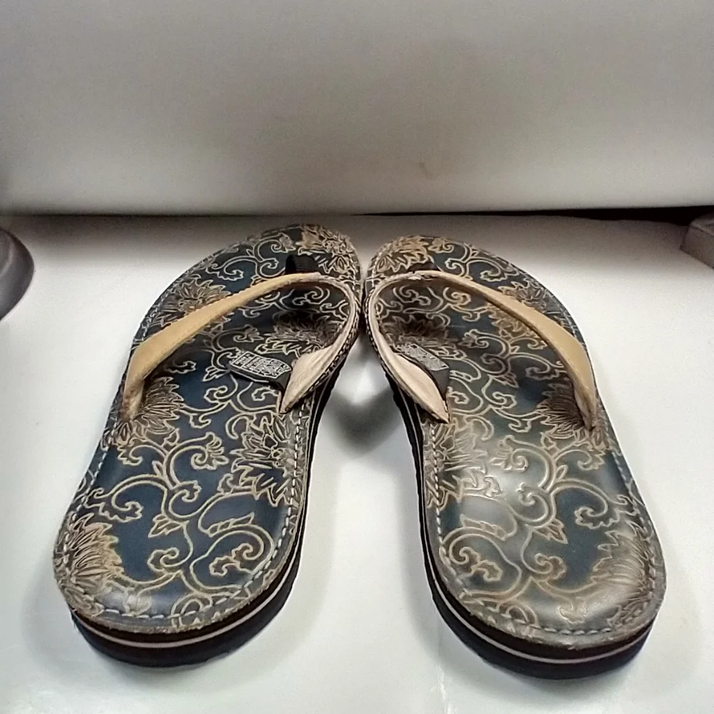 Teva Habit River Floral Leather Sandals Women's sz 7 (6160) - Picture 4 of 9